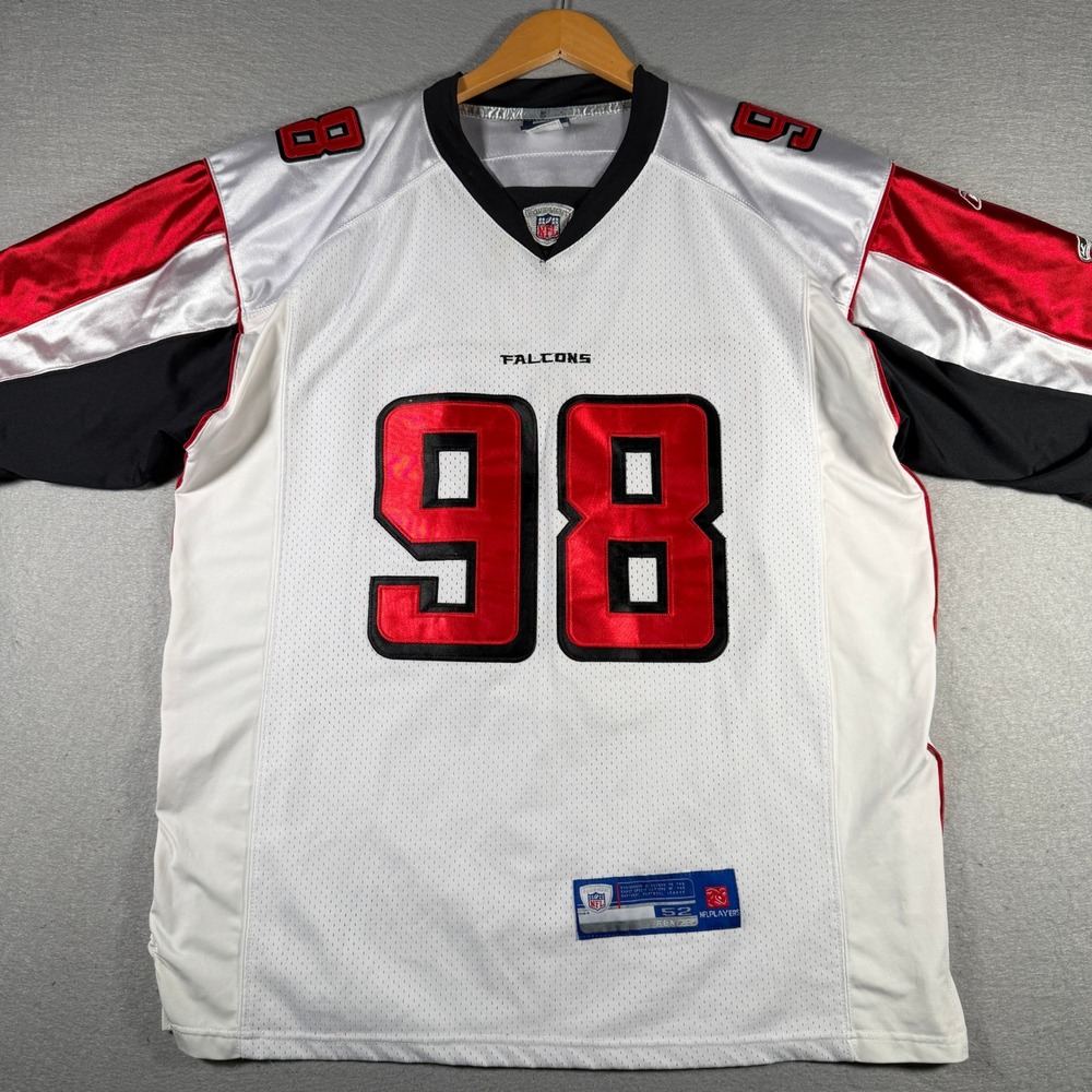 Reebok NFL Authentic Atlanta Falcons Jamaal Anderson 98 Jersey White Mens‎ 52